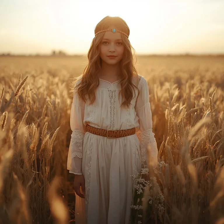 Bohemian Prairie Blossom in Golden Hour Light | Prompt for Gemini AI look couple