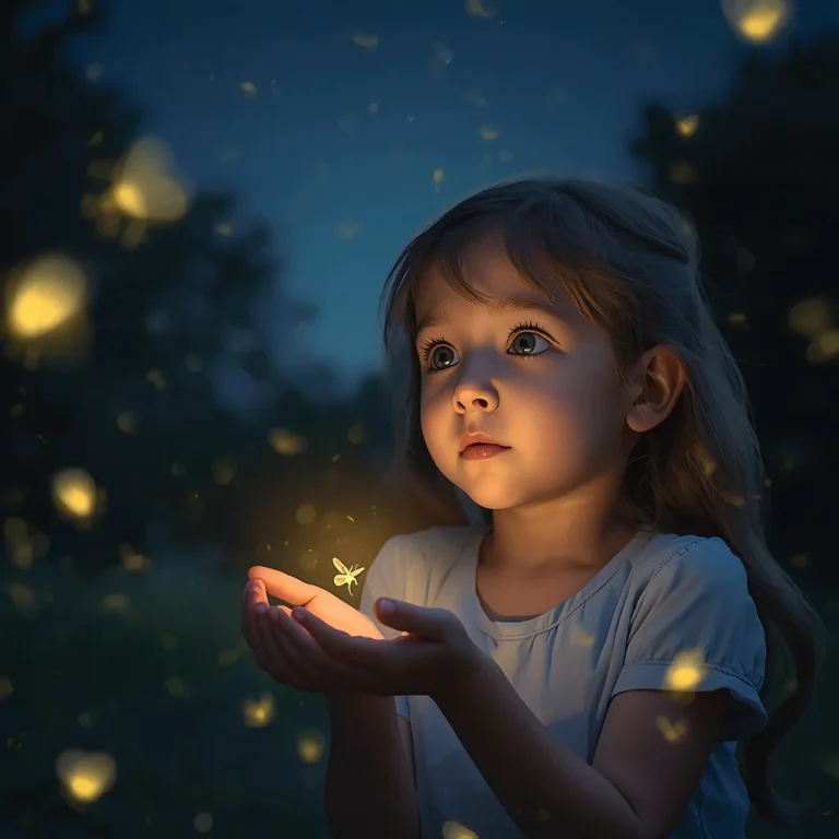Cute Girl’s Awe at a Firefly-Filled Summer Night | Girl Pic Prompt
